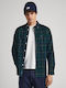 Long-sleeved Corduroy Shirt Checked Green