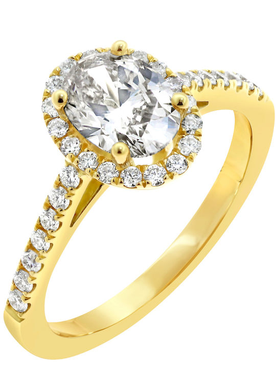 Einzelstein aus Gold 18K mit Diamant