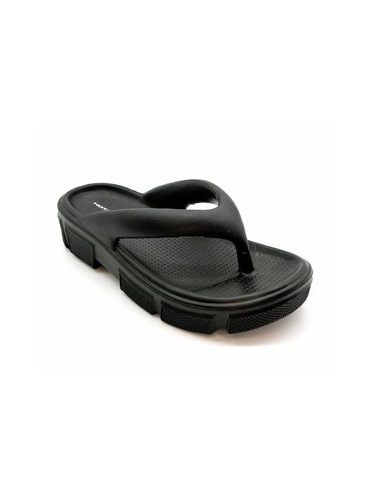 FMS Women's Platform Flip Flops Black