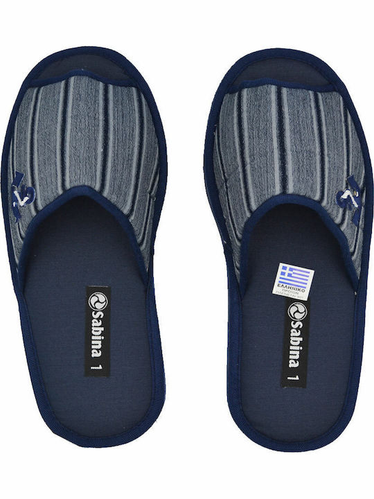 Men's Printed Slippers Blue