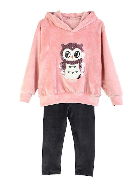 Nek Kids Wear Παιδικό Σετ με Κολάν Χειμερινό 2τμχ Ροζ