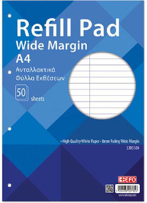 Replacement Pads A4 Ruled Sheets Pink