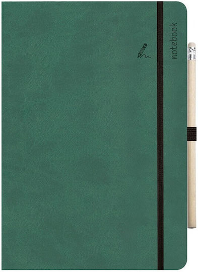 adBook Caiet A5 cu Suport pentru Stilou Verde