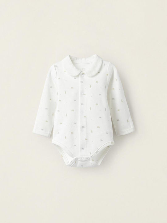 Zippy Baby Bodysuit Set Long-Sleeved White