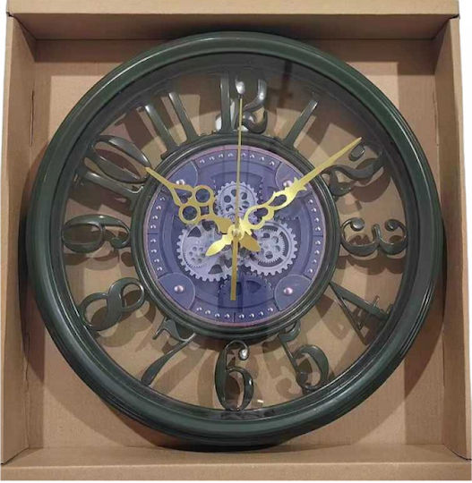 Antique Wall Clock Plastic Green Ø35cm