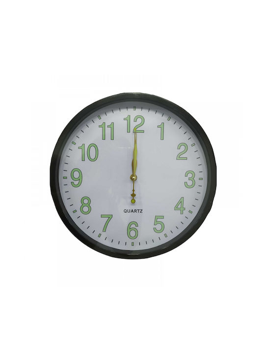 Wall Clock Plastic Black Ø30cm