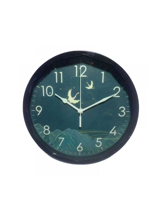 Wall Clock Plastic Black Ø26cm