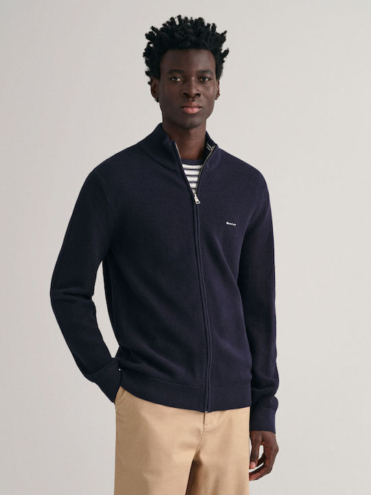 Gant Men's Knitted Cardigan Navy Blue