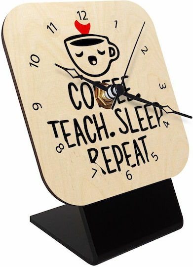 Koupakoupa Ceas De Masă Din Lemn Bej KP_742_CLOCK-DESK-SQUARE-WOOD