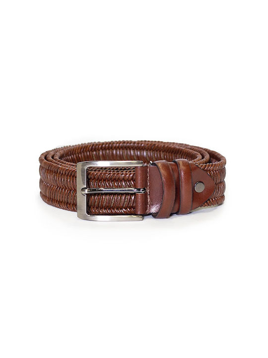 Gad Men's Knitted Leather Belt Brown