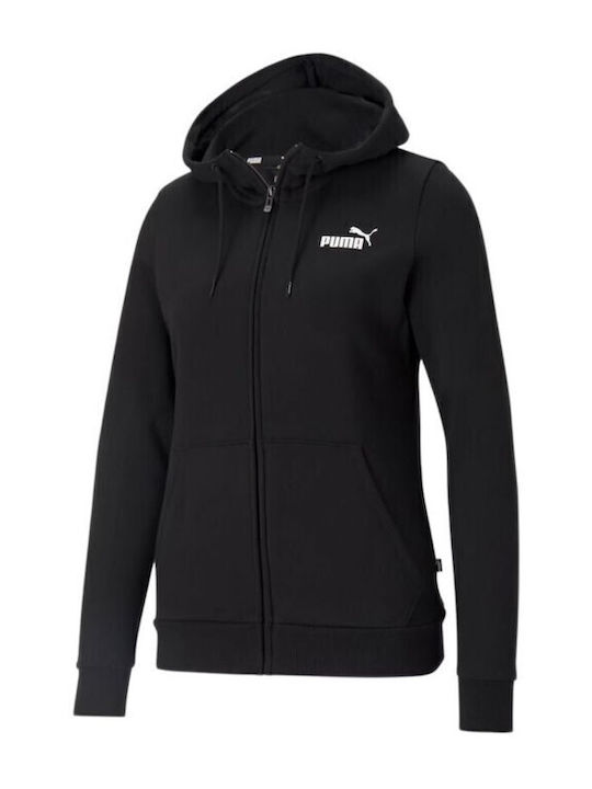 PUMA Logo Damen Sweatshirtjacke Kapuzen Schwarz