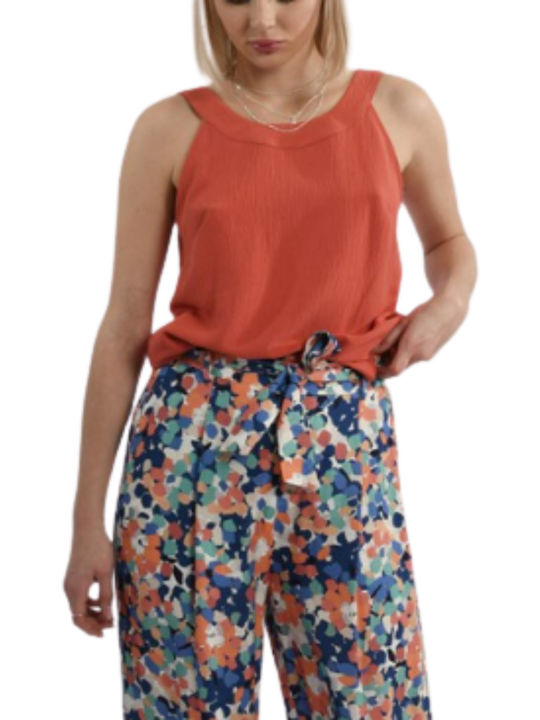 Molly Bracken Women's Summer Blouse Sleeveless Orange