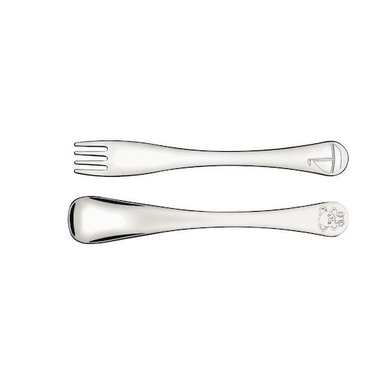 Tramontina Baby Set with Fork made of Metal Silver 2pcs