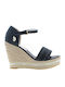 Women's Synthetic Leather Ankle Strap Platforms Black