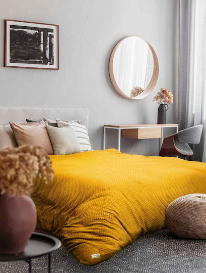 Madi Velvet Blanket for Sofa 125x170cm Yellow