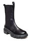 Leder Stiefeletten Damen Schwarz