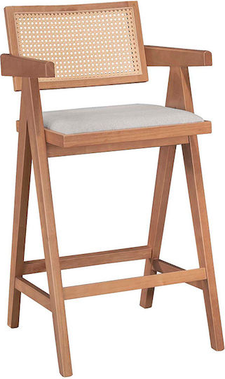 Табуретка Бар с гръбнак Дърво Winslow Ядки 51.5x53.6x100бр
