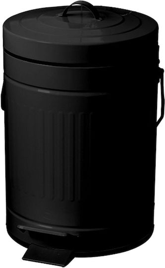 Eurocasa Metalic Perie de toaletă Închidere lentă 5lt Negru Eurocasa Metalic Perie de toaletă Închidere lentă 5lt Negru