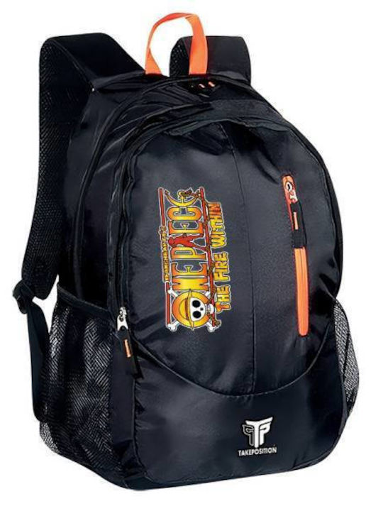 Takeposition School Bag Backpack Junior High-High School Black with Water Bottle Holder