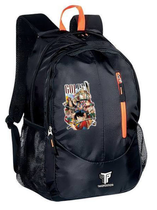 Takeposition School Bag Backpack Junior High-High School Black with Water Bottle Holder