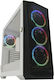 LC-Power 805BW Holo-1_X Gaming Midi-Turm Computergehäuse mit Seitenfenster Weiß