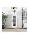 Floor-standing Living Room Display Cabinet made of Particleboard with Glass White 34.5x34x90cm
