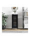 Living Room Display Cabinet made of Particle Board with Glass Black 34.5x34x90cm