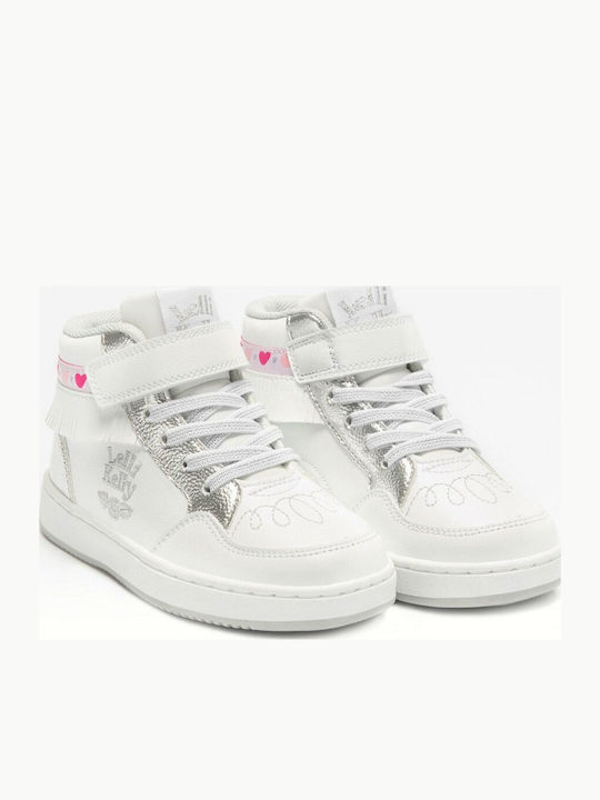 Frangetta Mix Παιδικά Sneakers High με Σκρατς Bianco / Argento