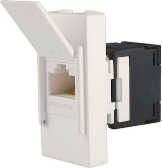 Geyer Single Network Socket Mechanism RJ45 Type Cat6 in White Color 745101S