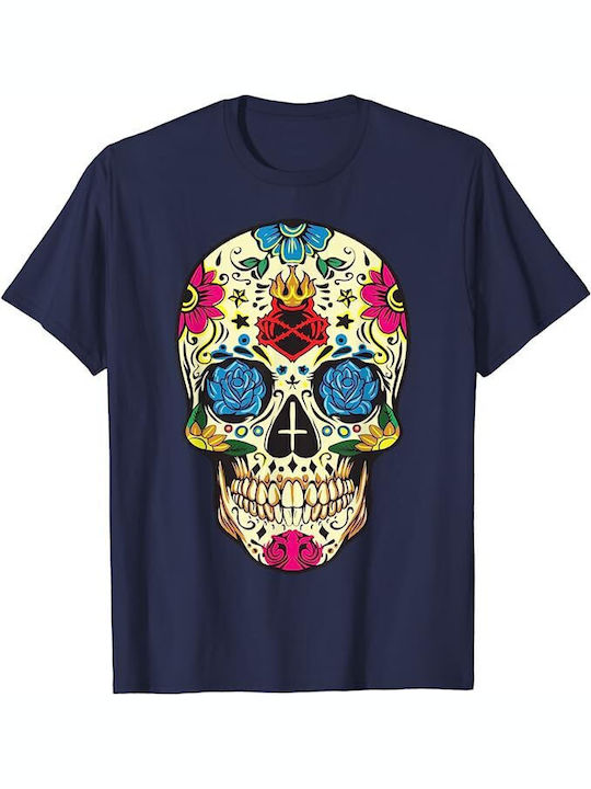 Pegasus Skull T-shirt Marineblau