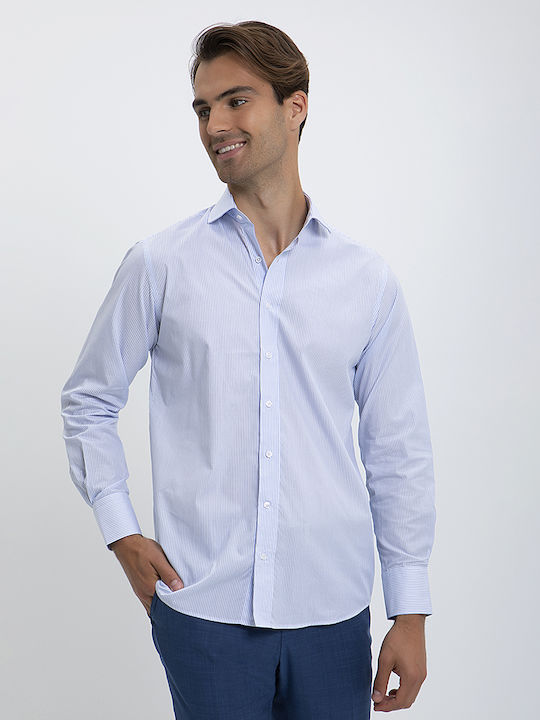 Kaiserhoff Men's Striped Shirt with Long Sleeves Light Blue