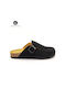 Plakton Leather Anatomic Clogs Afelpado Negro