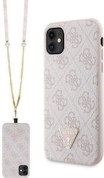 Guess Plastic / Metallic Back Cover with Strap Pink (Apple iPhone 11/XR)