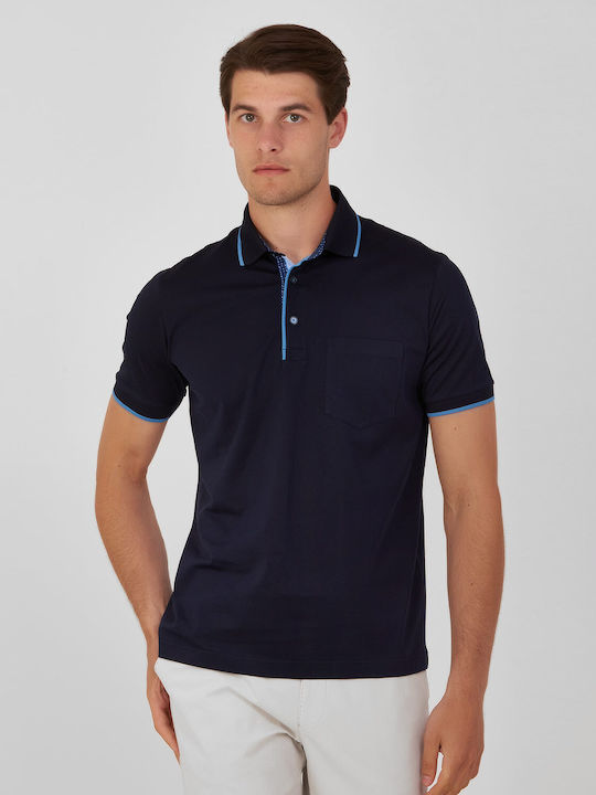 Kaiserhoff Men's Short Sleeve Blouse Polo Navy Blue
