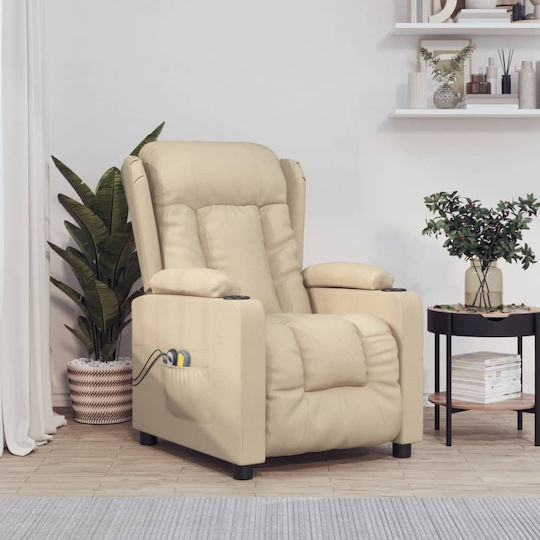 Πολυθρόνα Relax Massage με Υποπόδιο Μπεζ 72.5x96x99.5cm