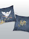 Herding Kids Square Throw Pillow 40x40cm Blue