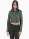 Women's Crop Top Long Sleeve Green