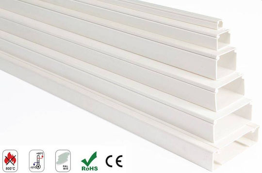 Vito Κανάλι Καλωδίων από Πλαστικό 12x12mm Λευκό 2m