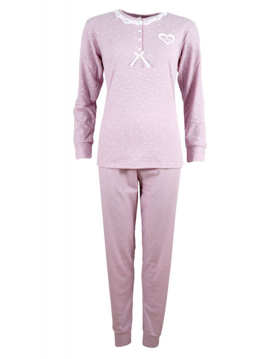 G Secret Winter Damen Pyjama-Set Rosa