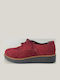 Suede Γυναικεία Flatform Oxfords σε Μπορντό Χρώμα