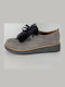 Women's Suede Flatform Oxfords Gray