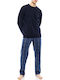 Pink Label Men's Winter Checked Pajama Pants Blue
