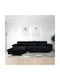 Alex Corner Sofa with Right Corner Black 264x132x75 cm
