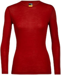 Icebreaker Γυναικεία Ισοθερμική Μακρυμάνικη Μπλούζα Κόκκινη