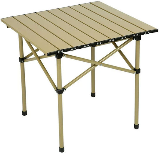 Table Metal for Camping Foldable 51x53x50cm Beige