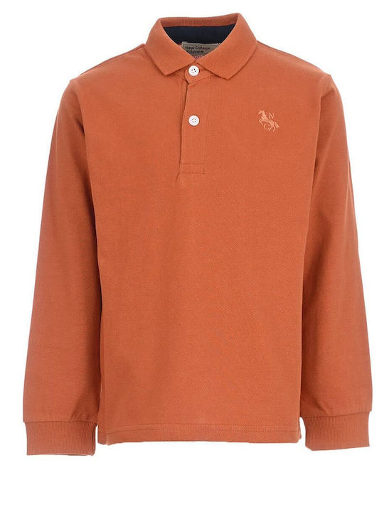 New College Παιδικό Polo Μακρυμάνικο Πορτοκαλί