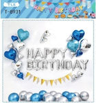 Composition with Balloons Birthday-Celebration Round Blue