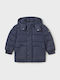 Kids' Quilted Jacket Long with Hood Navy Blue