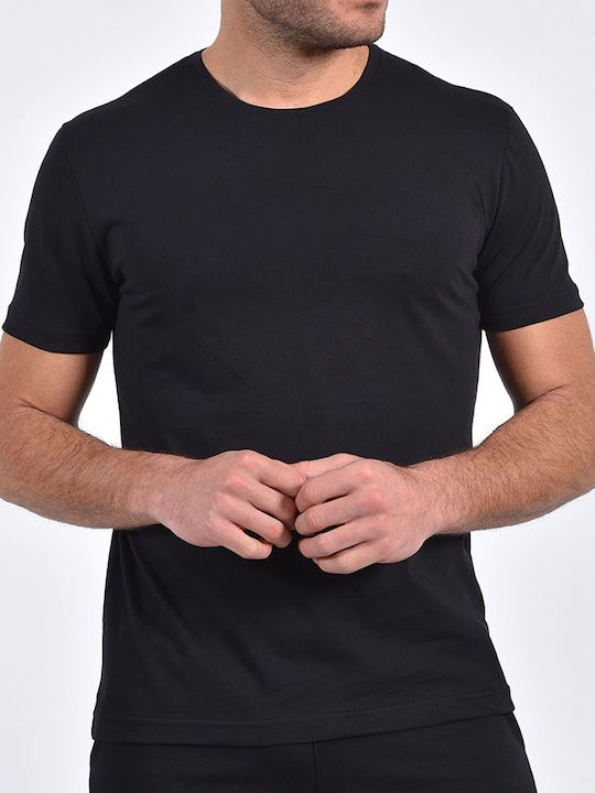 Clever T-shirt Bărbătesc cu Mânecă Scurtă Negru