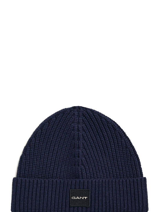 Gant Ribbed Beanie Cap Navy Blue